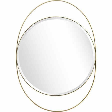 LOVELYHOME 27.5 x 39 in. Sonya Oval Wall Mirror Gold LO2839264
